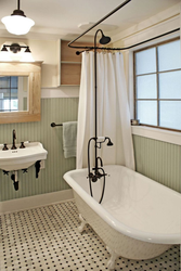 Clawfoot bathtub in the bathroom interior