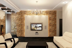 Decorating the living room with decorative stone photo