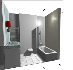 Bathroom design bathtub opposite the door