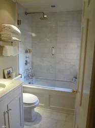 Bathroom design bathtub opposite the door