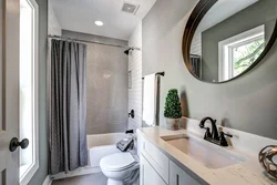 Bathroom design bathtub opposite the door