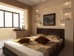Balkon dizaynı olan panel evdə yataq otağı