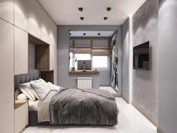 Bedroom in a panel house with a balcony design