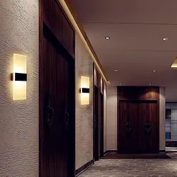 Wall lamps in the hallway interior