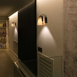 Wall lamps in the hallway interior