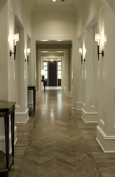 Wall lamps in the hallway interior