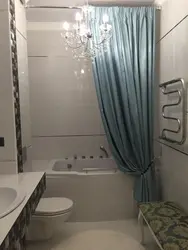 Hamam pərdəsi ilə vanna otağı dizaynı