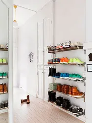Hallway interior shoe rack