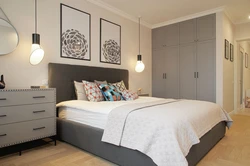 Gray beige walls in the bedroom photo