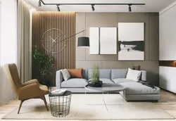 Divanın arxasındakı divardakı qonaq otağının daxili hissəsindəki slats