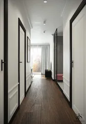 Hallway interior with dark floor