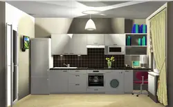 Photo of kitchen in line with refrigerator