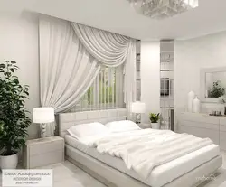 Curtains Bedroom Interior With White Furniture