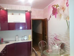 Wallpaper for the kitchen interior design combined small kitchen