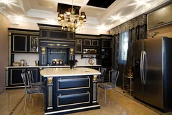 Combination of gold in the kitchen interior