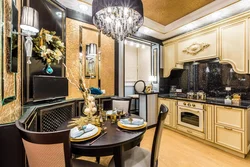 Combination of gold in the kitchen interior