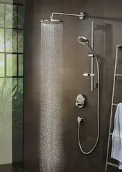 Tropical shower for the bathroom with mixer photo in the bathtub