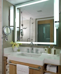 Sink With Mirror In Bathroom Photo