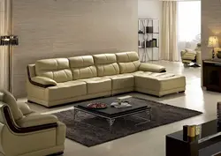Large sofa in the living room in a modern style photo