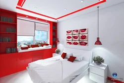 Red Furniture In The Bedroom Interior