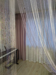 Thread Curtains In The Living Room Photo