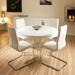 Round tables in the living room modern photos