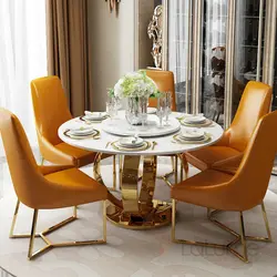Round tables in the living room modern photos