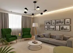 What colors goes with beige in the living room interior photo