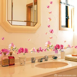 Bathroom interior with flowers
