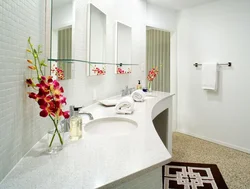 Bathroom interior with flowers