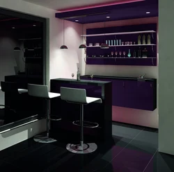 Photo of a bar counter in a small living room