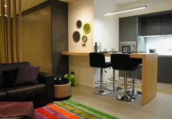 Photo of a bar counter in a small living room