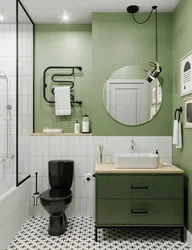 Bathroom Green White Tiles Photo