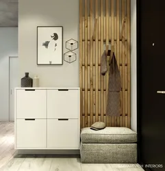 Ayaqqabı rafı foto dizaynı ilə koridor şkafı
