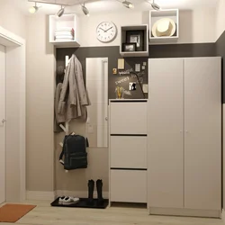 Ayaqqabı rafı foto dizaynı ilə koridor şkafı