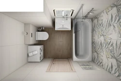 Дызайн Ваннага Пакоя Прастакутнай З Туалетам І Пральнай Машынай
