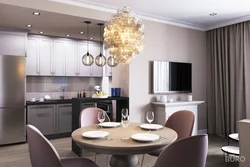 Design Of A One-Room Kitchen Living Room