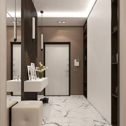 Kitchen and hallway design in the same style