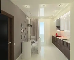 Eyni üslubda mətbəx və koridor dizaynı