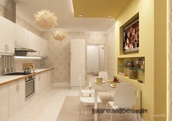 Kitchen and hallway design in the same style