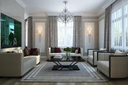 Living room 4 windows design