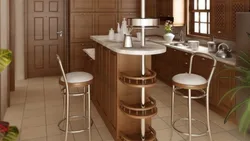 Bar counter for kitchen photo