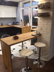 Bar counter for kitchen photo