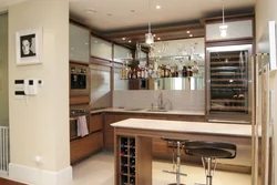 Bar counter for kitchen photo