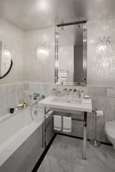 One tone tile design in the bathroom