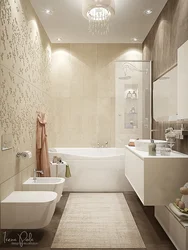 One tone tile design in the bathroom