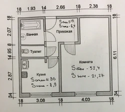 Тарҳи квартира бо андозаи ҳуҷра