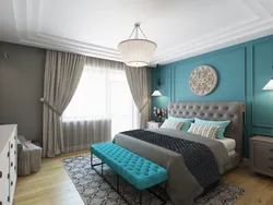 Bej firuzəyi yataq otağı fotoşəkili