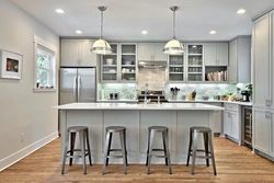 Kitchen design on a gray background