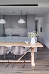 Kitchen design on a gray background